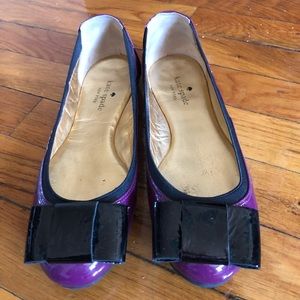 Kate spade Bow purple flats size 7